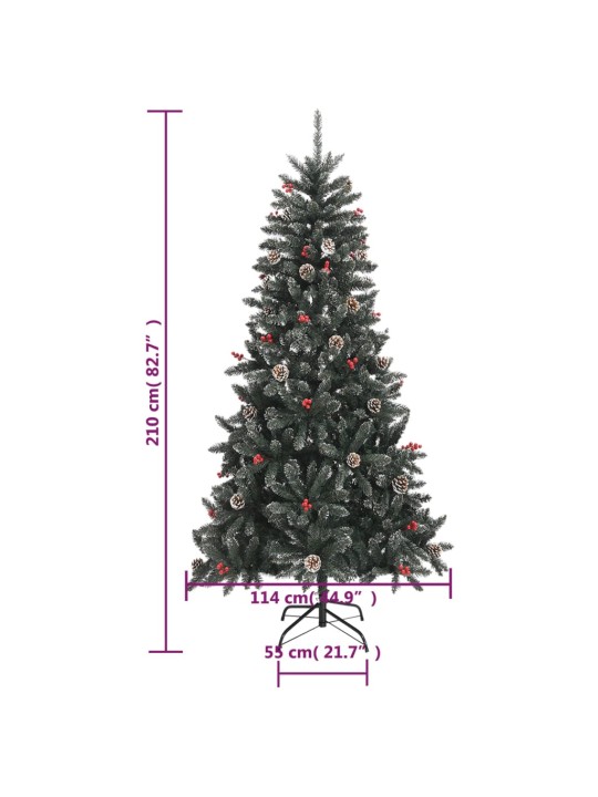 Tekojoulukuusi jalustalla vihreä 210 cm PVC