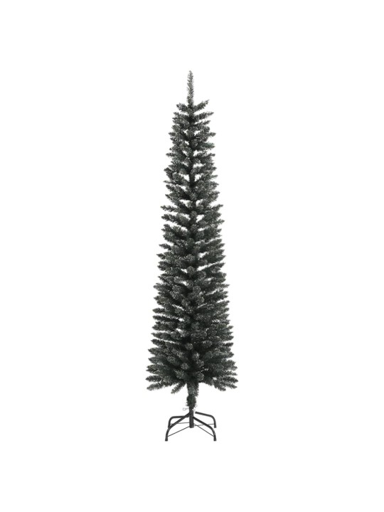 Ohut Tekojoulukuusi jalustalla vihreä 210 cm PVC