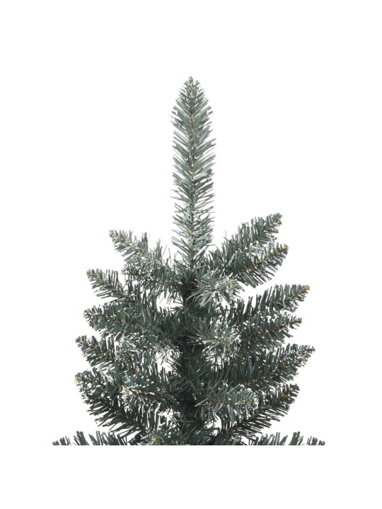 Ohut Tekojoulukuusi jalustalla vihreä 210 cm PVC