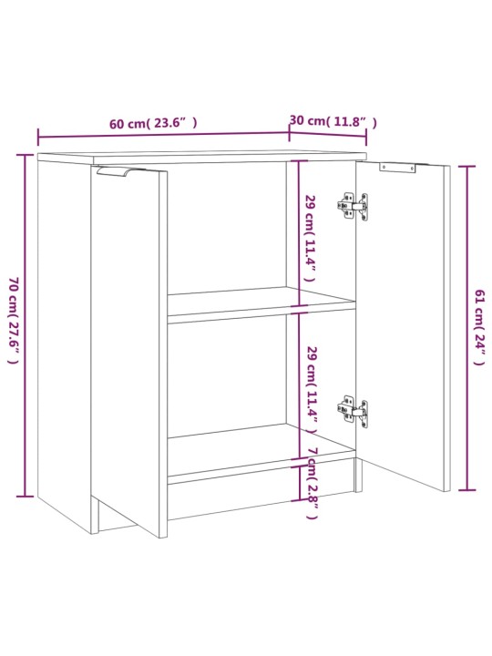 Senkit 2 kpl valkoinen 60x30x70 cm tekninen puu