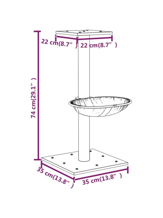 Kissan kiipeilypuu sisal- raapimispylväällä tummanharmaa 74 cm