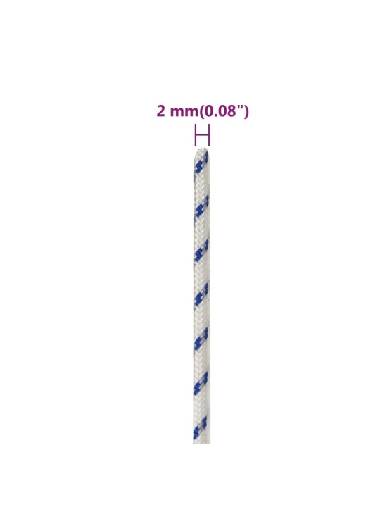 Veneköysi valkoinen 2 mm 25 m polypropeeni