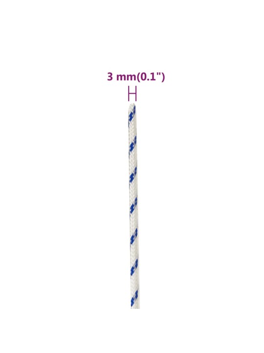 Veneköysi valkoinen 3 mm 25 m polypropeeni