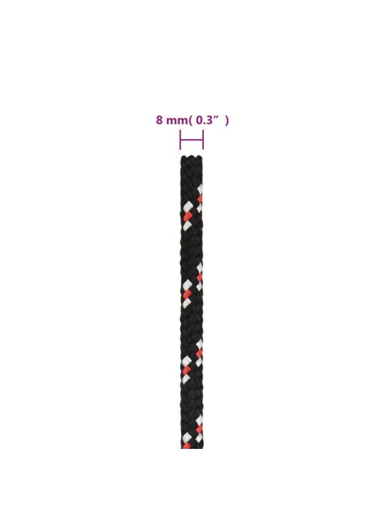 Veneköysi musta 8 mm 50 m polypropeeni