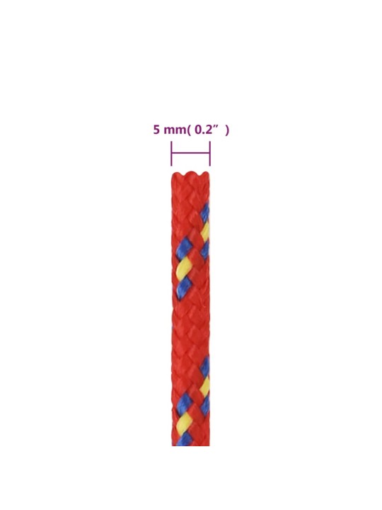 Veneköysi punainen 5 mm 25 m polypropeeni