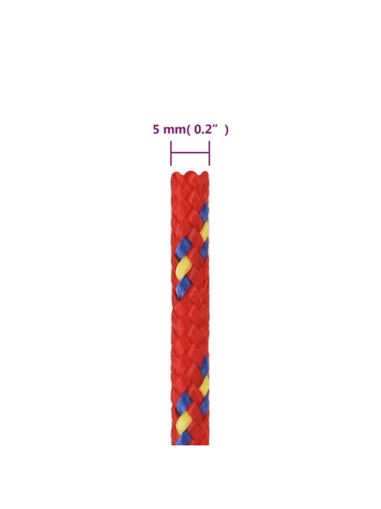 Veneköysi punainen 5 mm 50 m polypropeeni