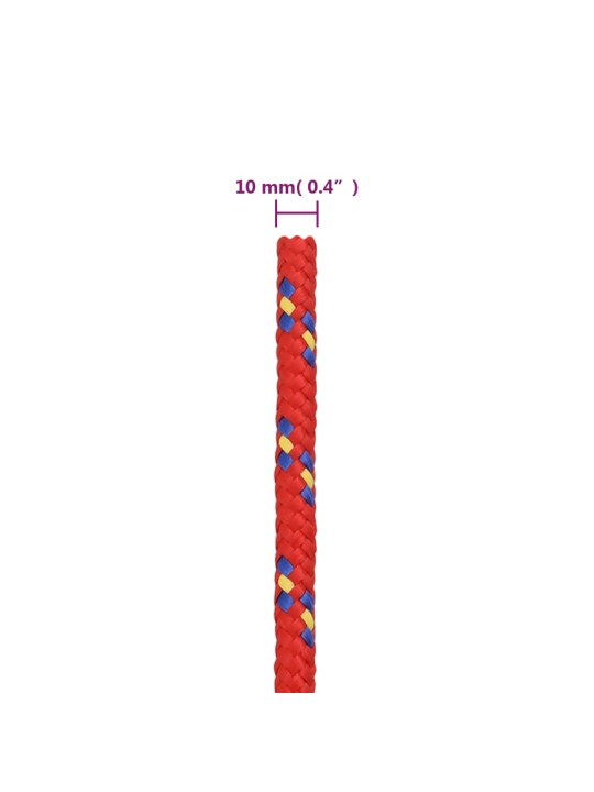 Veneköysi punainen 10 mm 25 m polypropeeni