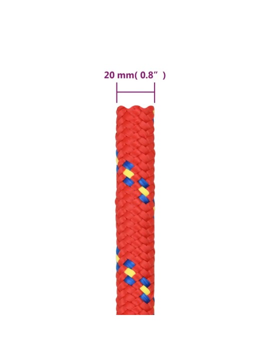 Veneköysi punainen 20 mm 25 m polypropeeni