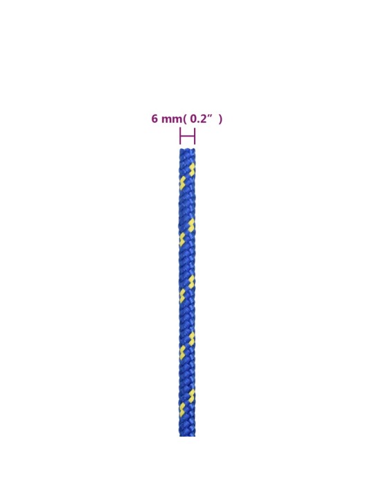 Veneköysi sininen 6 mm 25 m polypropeeni