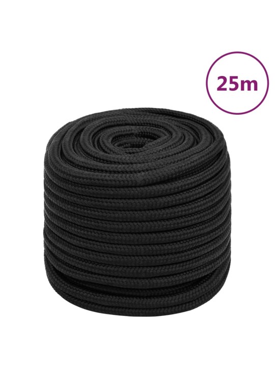 Veneköysi täysmusta 16 mm 25 m polypropeeni