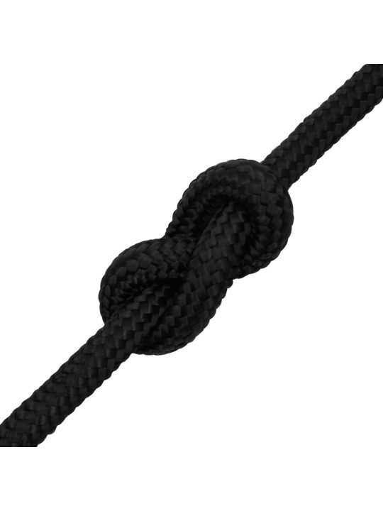 Veneköysi täysmusta 18 mm 25 m polypropeeni