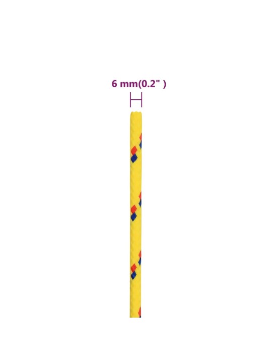 Veneköysi keltainen 6 mm 25 m polypropeeni