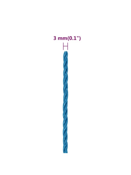 Työköysi Sininen 3 mm 25 m Polypropeeni