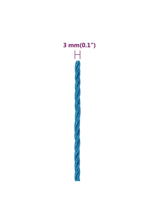 Työköysi Sininen 3 mm 50 m polypropeeni