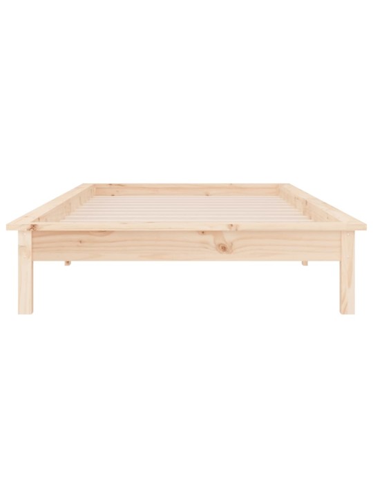 Sängynrunko led-valoilla 90x190 cm single täysi puu