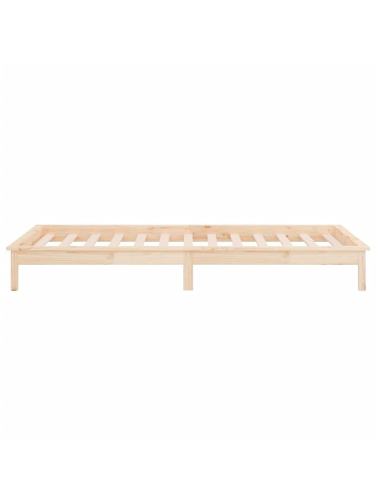 Sängynrunko led-valoilla 90x190 cm single täysi puu