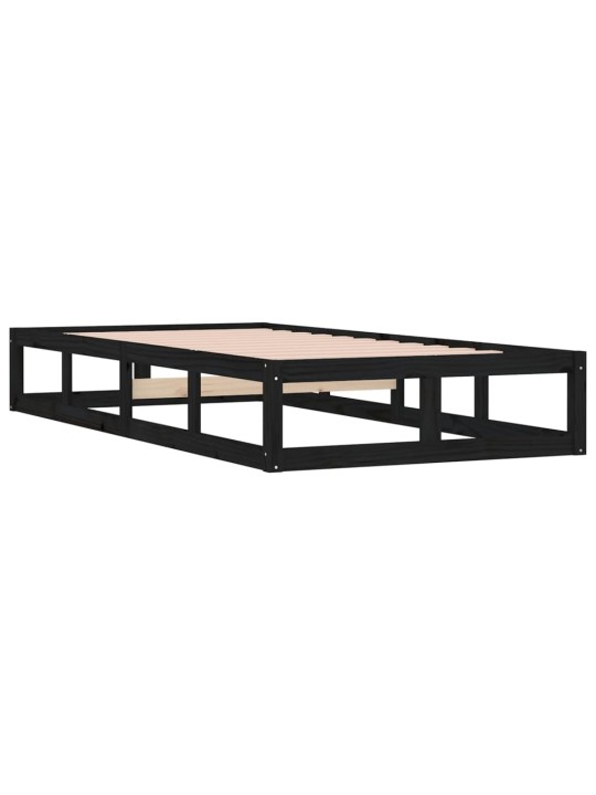 Sängynrunko musta 90x190 cm 3FT Single täysi puu