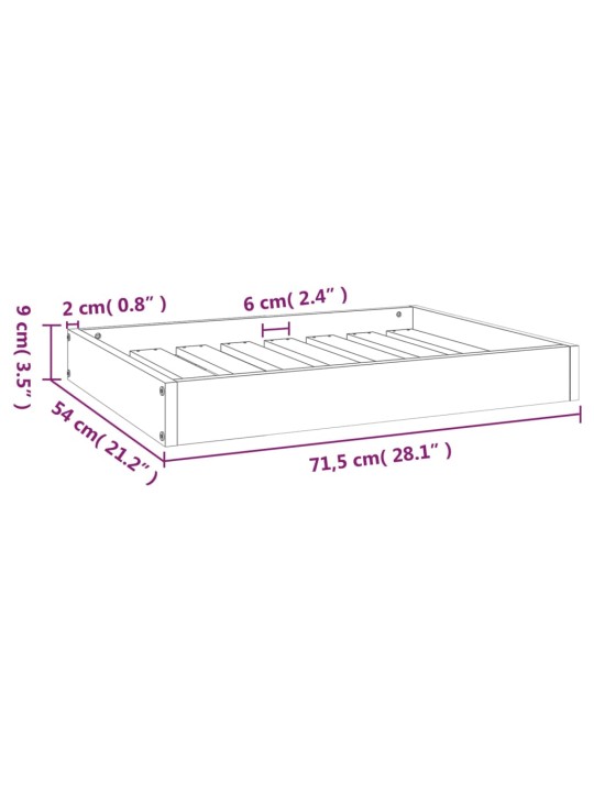 Koiransänky hunajanruskea 71,5x54x9 cm täysi mänty