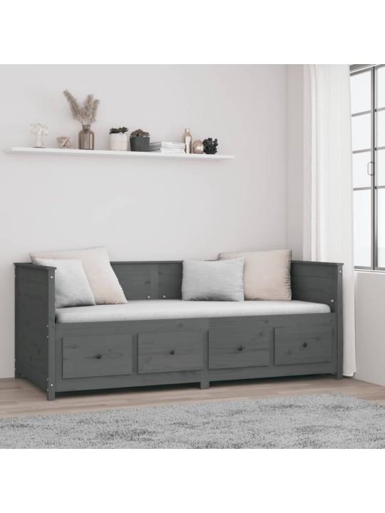 Sohvasänky harmaa 80x200 cm täysi mänty