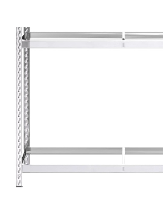 2-tasoinen Rengasteline hopea 110x40x180 cm teräs