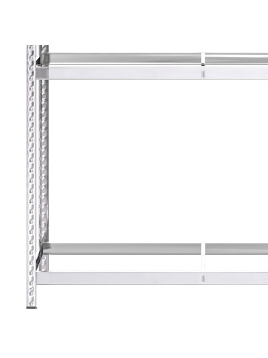 2-tasoinen Rengasteline 2 kpl hopea 110x40x180 cm teräs