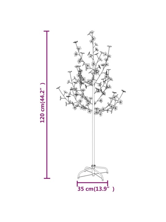 Kirsikankukka LED-puu lämmin valkoinen 84 LED-valoa 120 cm