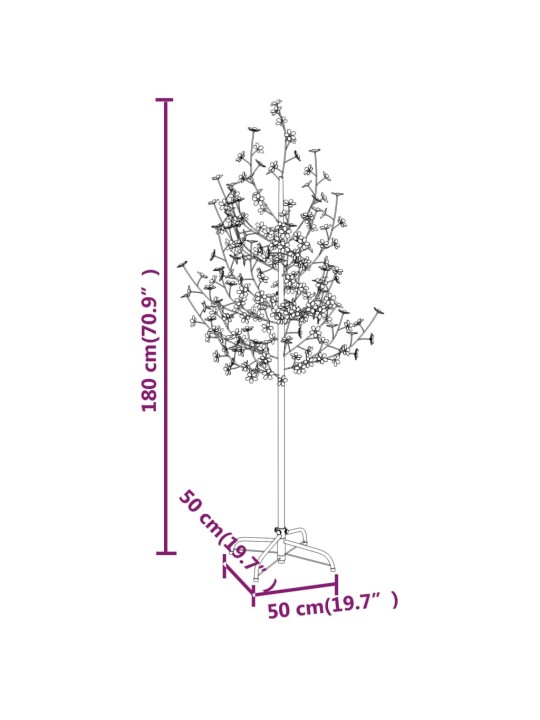 Kirsikankukka LED-puu lämmin valkoinen 200 LED-valoa 180 cm