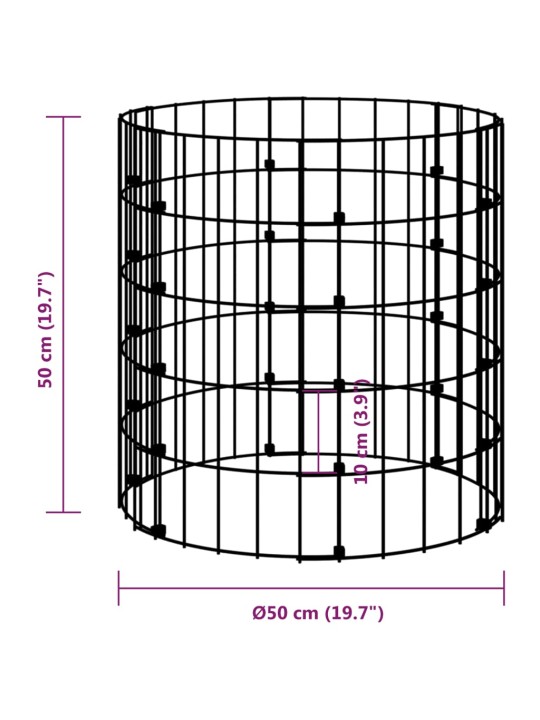 Puutarhakomposti Ø50x50 cm galvanoitu teräs