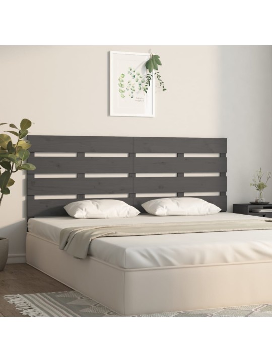 Sängynpääty harmaa 160x3x80 cm täysi mänty