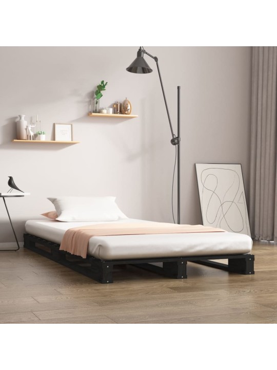 Lavasänky musta 90x200 cm täysi mänty