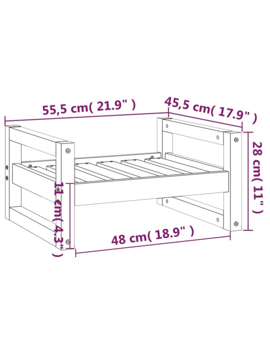 Koiransänky harmaa 55,5x45,5x28 cm täysi mänty