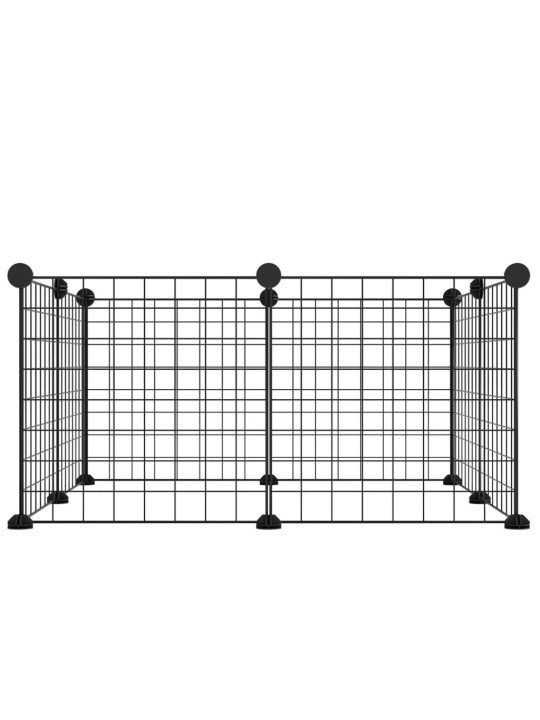 8-paneelinen lemmikkihäkki musta 35x35 cm teräs