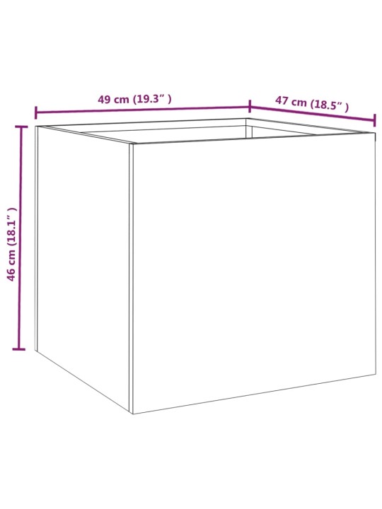 Kukkalaatikot 2 kpl 49x47x46 cm Corten teräs