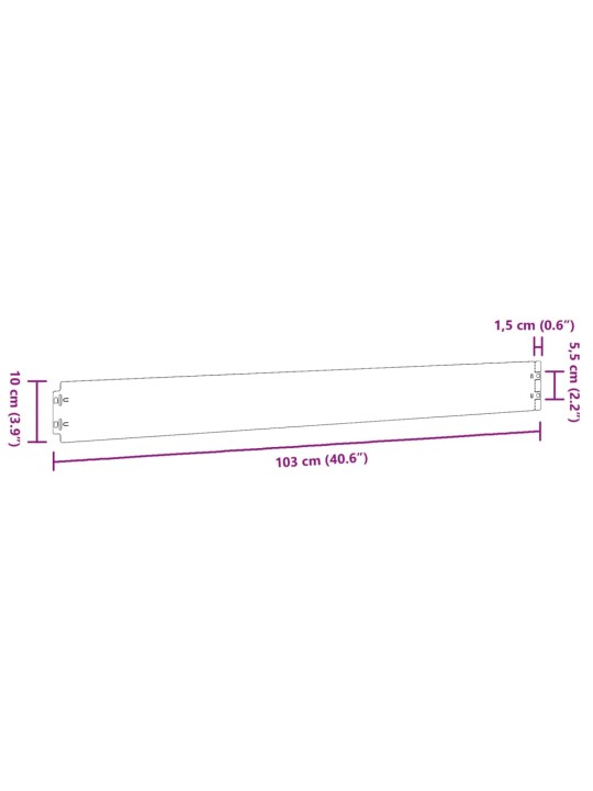 Nurmikonreunukset 10 kpl 10x103 cm joustava Corten-teräs