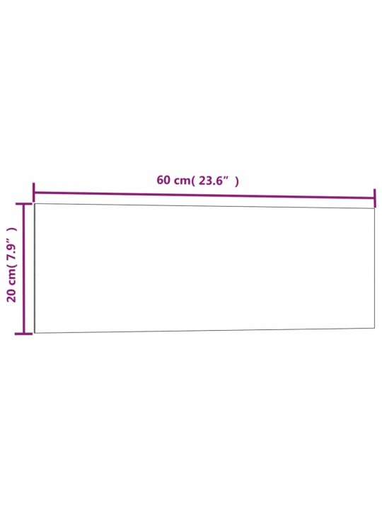 Seinäkiinnitteinen magneettitaulu musta 60x20 cm karkaistu lasi