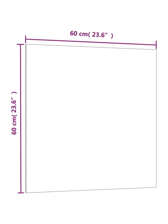 Seinäkiinnitteinen magneettitaulu musta 60x60 cm karkaistu lasi