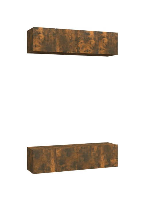 TV-seinäkaapit 4 kpl savutammi 60x30x30 cm tekninen puu
