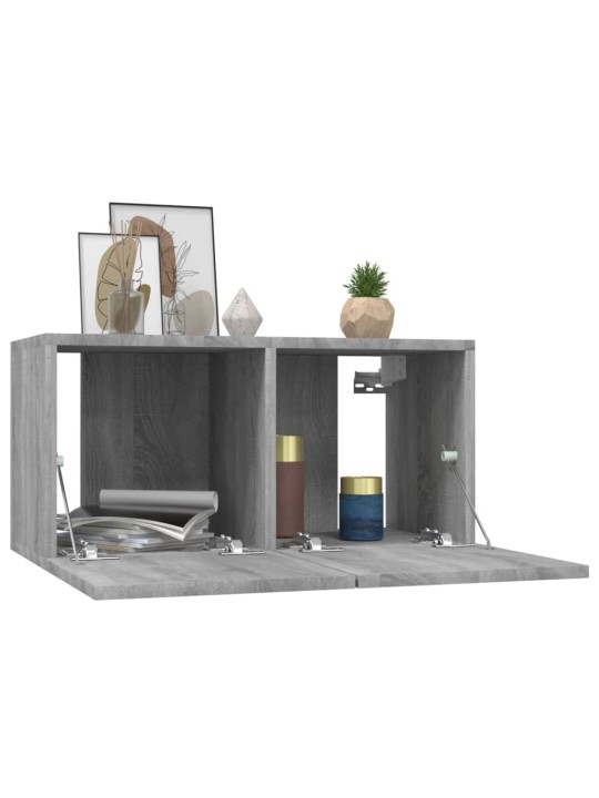 TV-tasot 4 kpl harmaa Sonoma 60x30x30 cm tekninen puu
