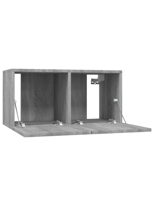 TV-tasot 4 kpl harmaa Sonoma 60x30x30 cm tekninen puu