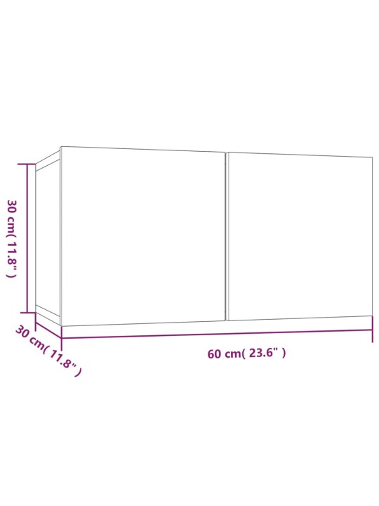TV-tasot 4 kpl harmaa Sonoma 60x30x30 cm tekninen puu