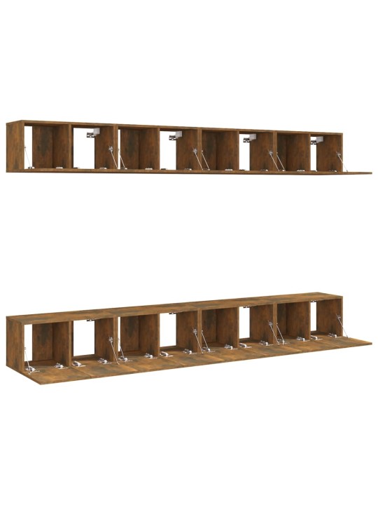 Tv-tasot 8 kpl savutammi 60x30x30 cm tekninen puu
