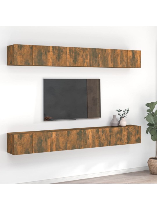 Tv-tasot 8 kpl savutammi 60x30x30 cm tekninen puu