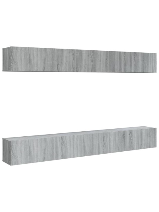TV-tasot 8 kpl harmaa Sonoma 60x30x30 cm tekninen puu