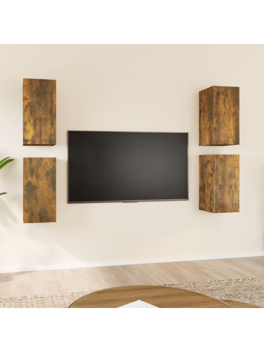 TV-kaapit 4 kpl savutammi 30,5x30x60 cm tekninen puu