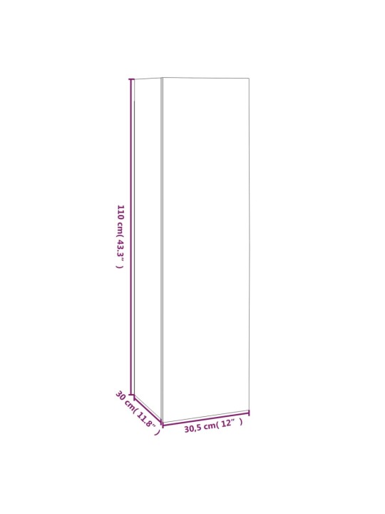 TV-kaapit 4 kpl savutammi 30,5x30x110 cm tekninen puu