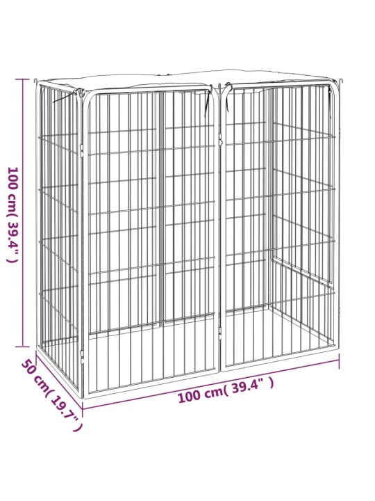 Koiranhäkki 6 paneelia musta 50x100 cm jauhemaalattu teräs