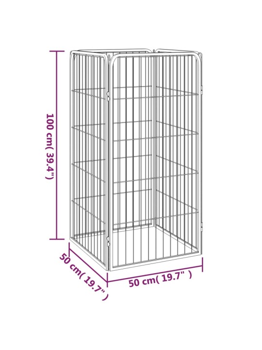 Koiranhäkki 4 paneelia musta 50x100 cm jauhemaalattu teräs