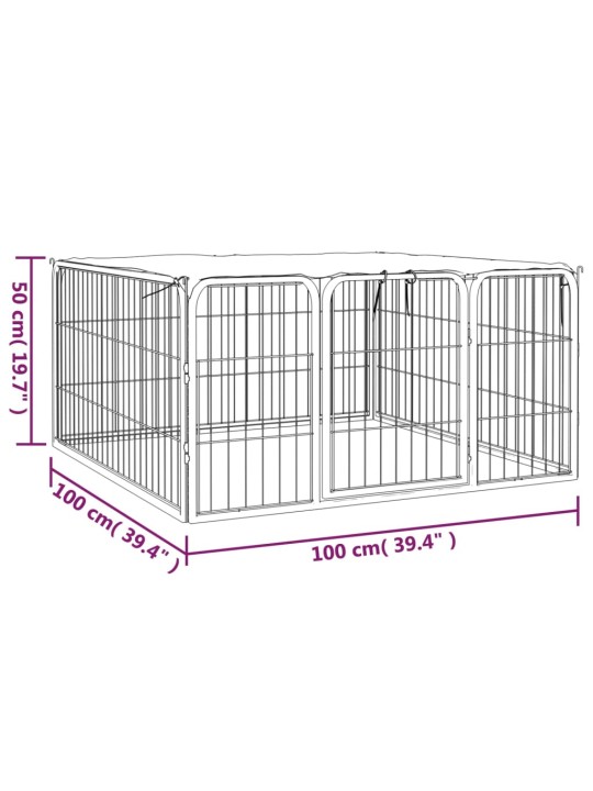 Koiranhäkki 4 paneelia musta 100x50 cm jauhemaalattu teräs