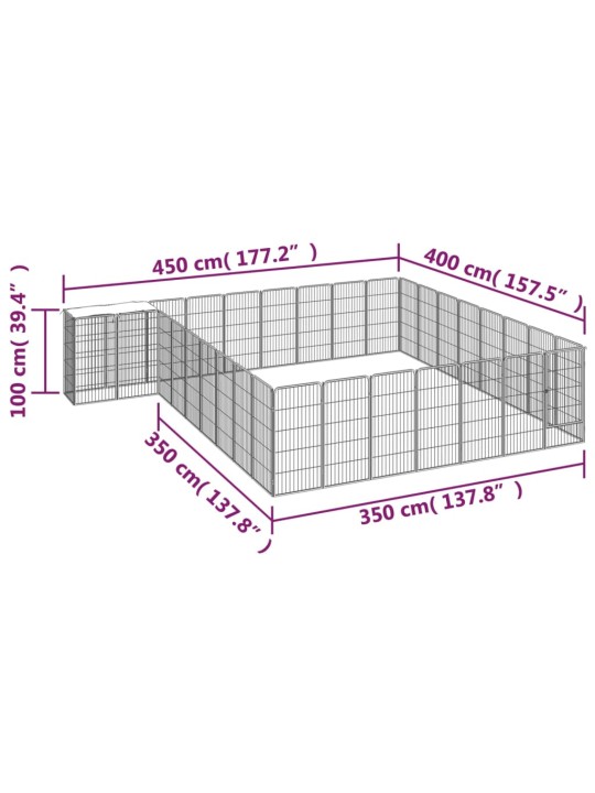 Koiranhäkki 34 paneelia musta 50x100 cm jauhemaalattu teräs