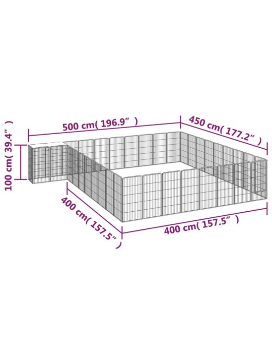 Koiranhäkki 38 paneelia musta 50x100 cm jauhemaalattu teräs